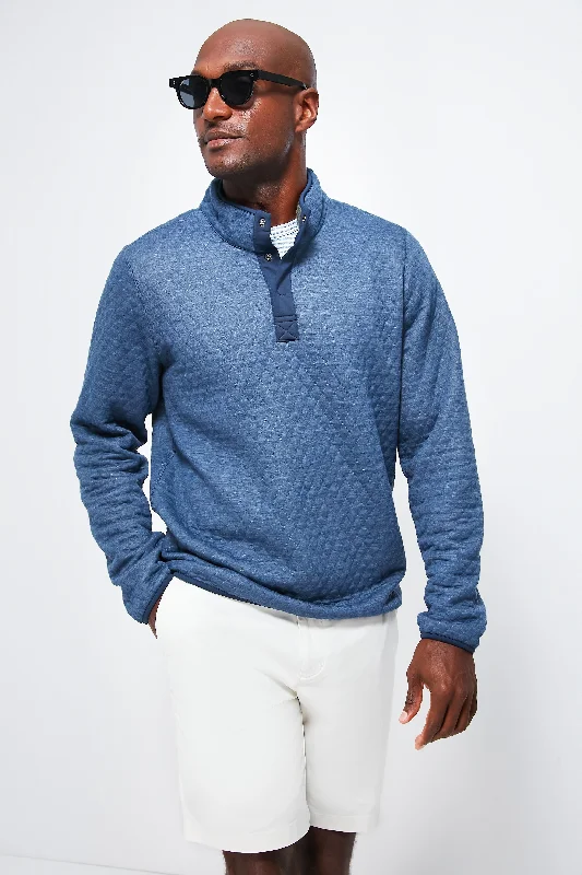 Sports Design Navy Olive Heather Corbet Reversible Pullover