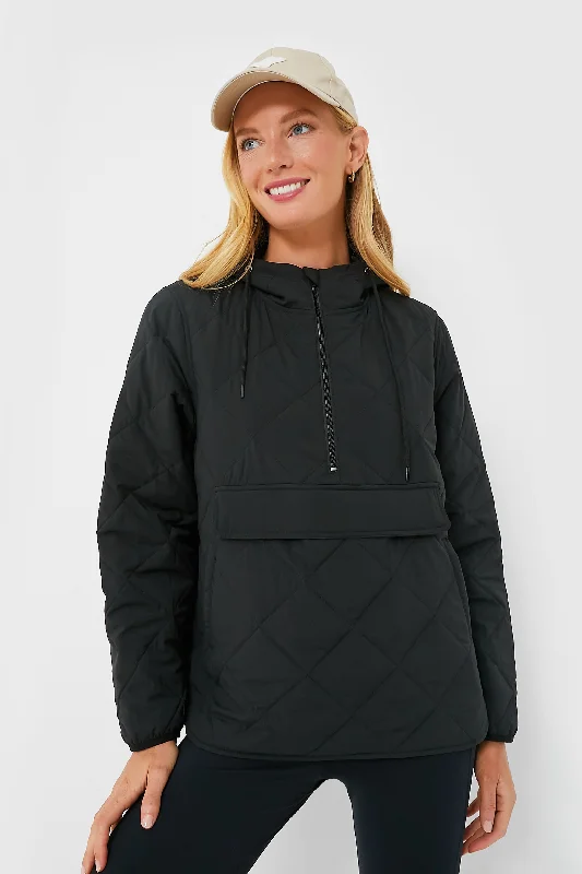 Versatile Wear Black Quilted Bennett Pullover