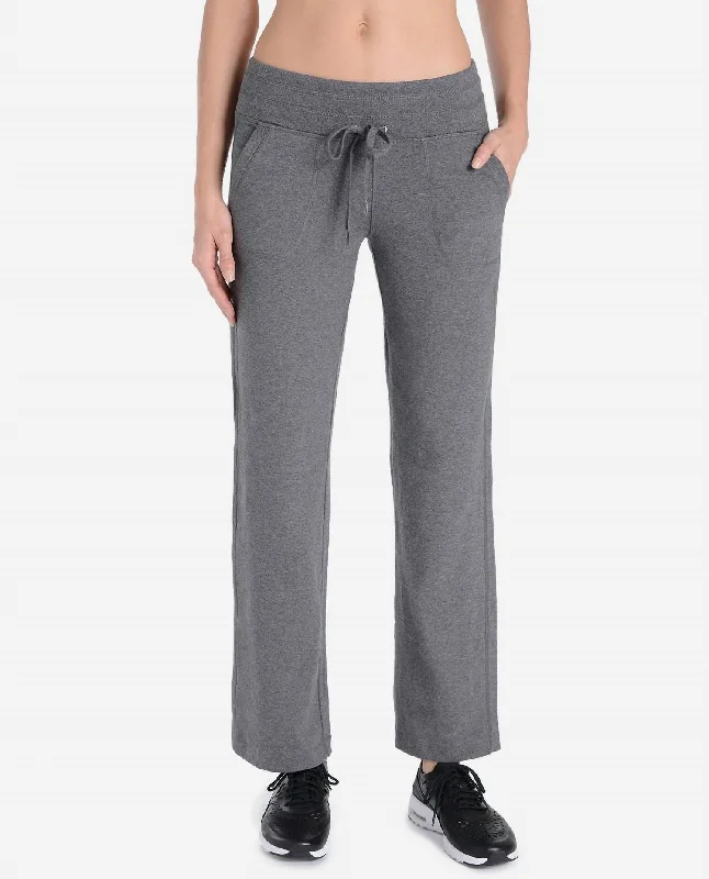 Fashion Selection Plus Size Essentials Drawcord Pants In Charcoal Grey Heather