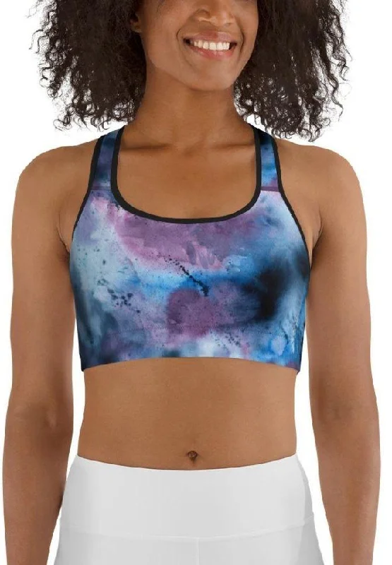 Eye-catching Personality Watercolor Tie Dye Sports Bra