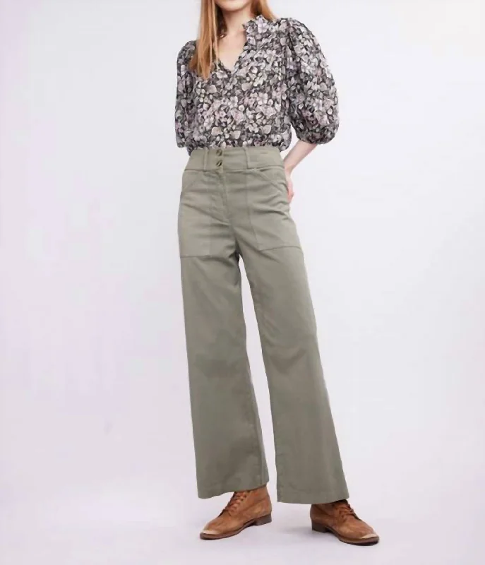 Elegant Wear Aria Hi-Waist Pants In Green