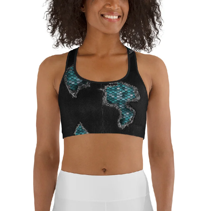 Creative Prints Mermaid Scales Sports Bra