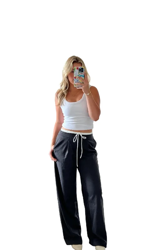 Cute Design Back In It Trouser Pant In Black