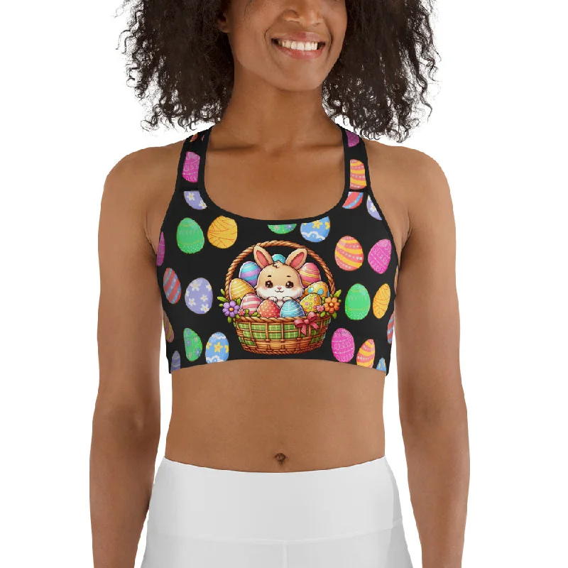 Comfortable And Casual Easter Basket Sports Bra