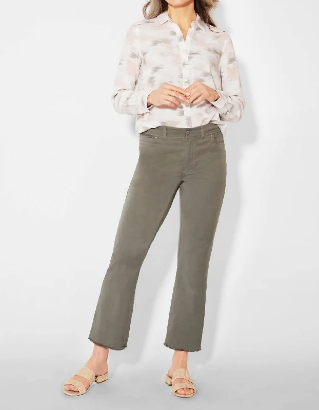 Age-reducing Style Dylan Cropped Jean With Fray Hem In Soft Sage