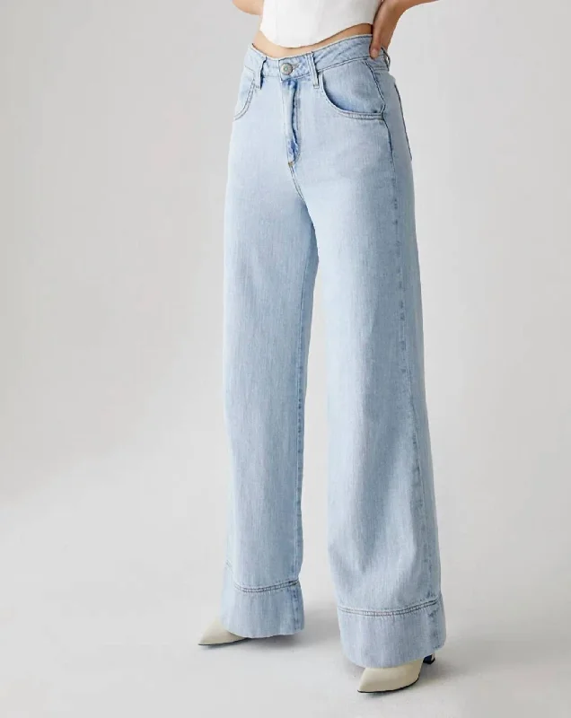 Fashion Design Shaft Five Denim In Marble Bleach