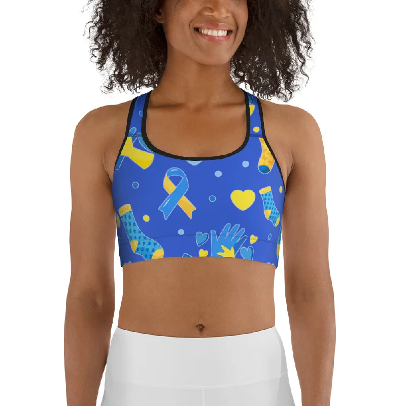 Personalized Design Down Syndrome Awareness Sports Bra