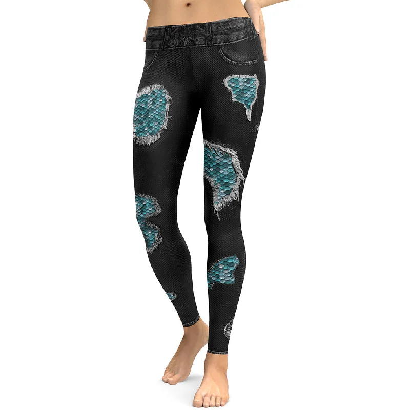 Classic Color Mermaid Scales Leggings