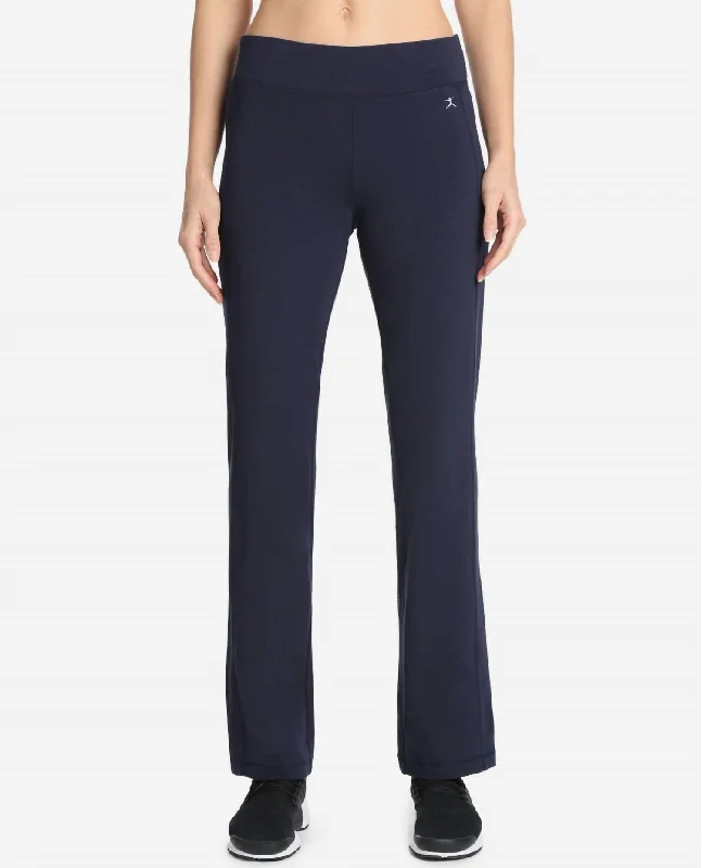 Sports And Leisure Essentials Yoga Pants In Midnight Navy