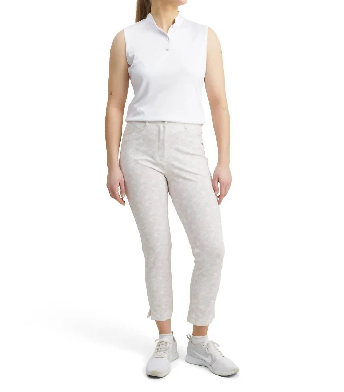 Elegant Design Women Elite Graphic 7/8 Trousers In Stone