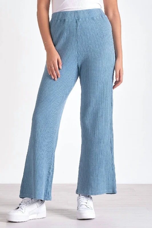 Must-have For Fashion Waffle Knit Wide Leg Pant In Blue