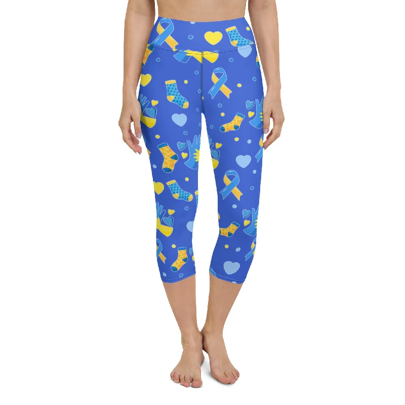 Fashionable And Versatile Down Syndrome Awareness Yoga Capris