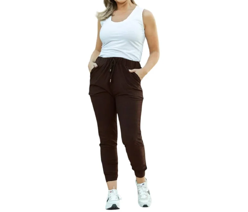 Sweet Style Brianna Joggers In Brown