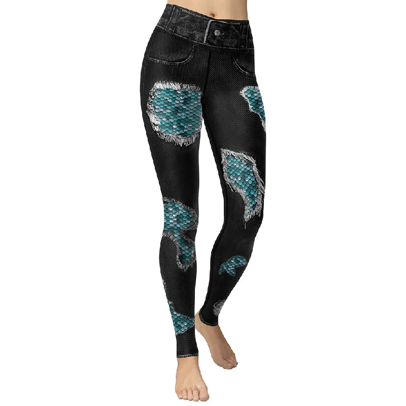 Personalized Wear Mermaid Scales Yoga Leggings