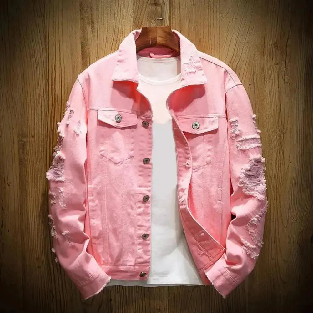 Comfortable Looks Casual Loose Men Denim Trucker Jacket