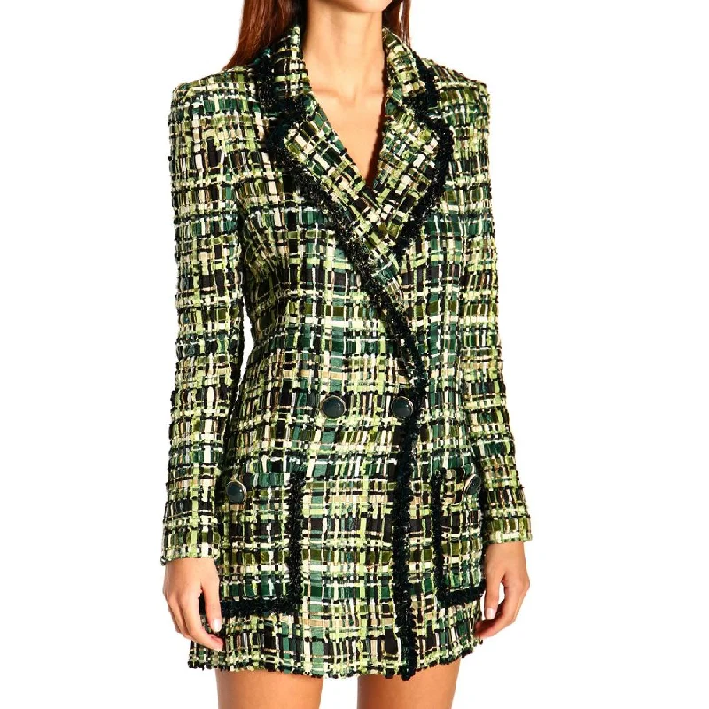 Easy Comfort Style Elisabetta Franchi Elegant Forest Green Buttoned Women's Jacket