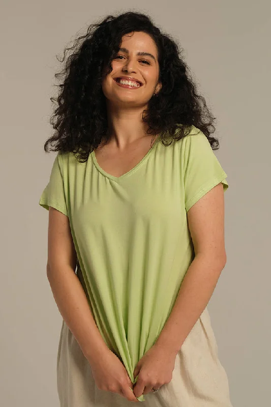 Casual Suits Bamboo V Neck Tee - Lettuce