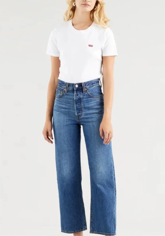 Knitted Design Levis® Ribcage Straight Ankle Womes Jeans, Noe Fog 0079