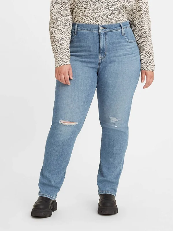 Street Fashion Women's Ripped Washed Jeans,Light Blue