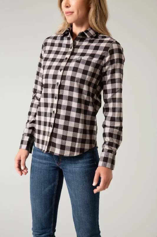 All-Day Comfort Kimes Ranch Womens Garrison Grey Heather Cotton Blend L/S Shirt