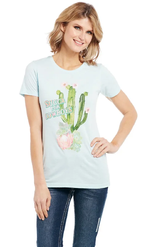Breathable Comfort Cowgirl Up Womens Succa for Cowboys Vintage Blue 100% Cotton S/S T-Shirt Breathable Comfort Cowgirl Up Womens Succa for Cowboys Vintage Blue 100% Cotton S/S T-Shirt
