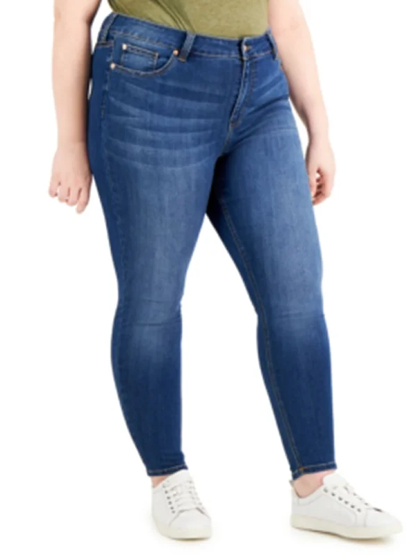 Casual Comfort Wear Women's Washed Skinny Jeans,Blue