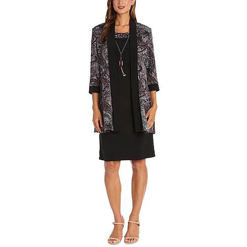 Relaxed Fashion Petites Womens Cardigan 3/4 Sleeve Open-Front Blazer