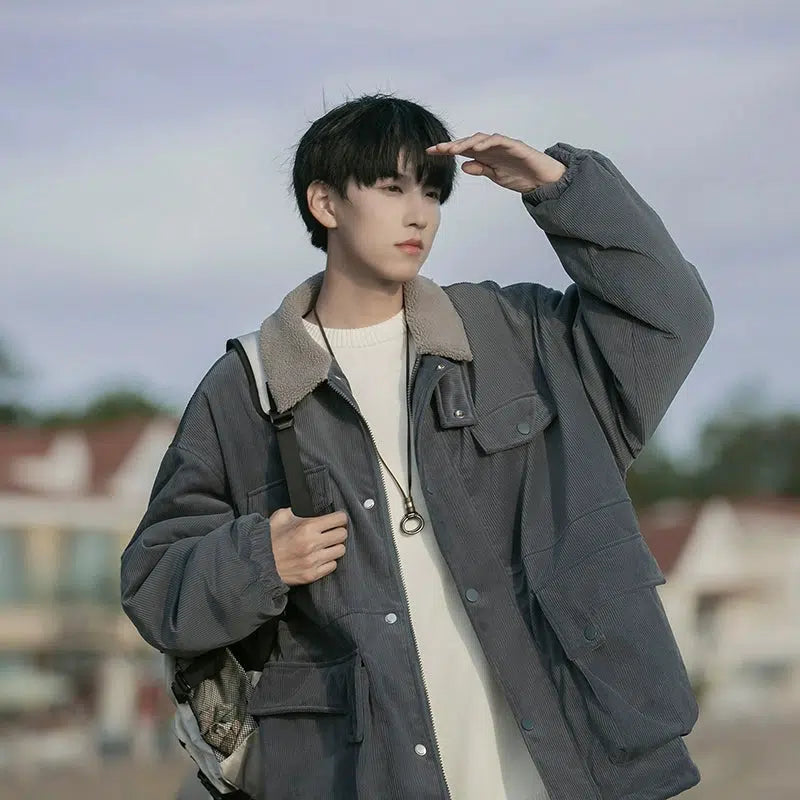 Light Fit Shearling Collar Insulated Jacket