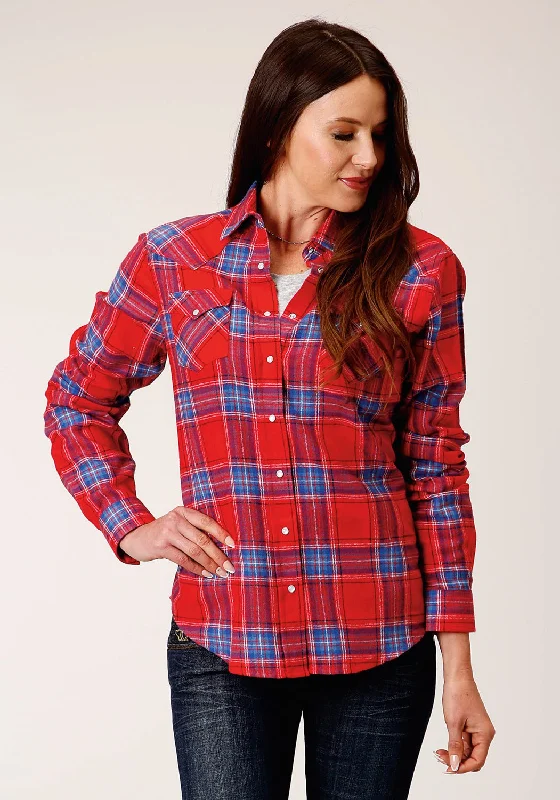 Street Fashion Roper Womens Unlined Flannel Red 100% Cotton L/S Shirt
