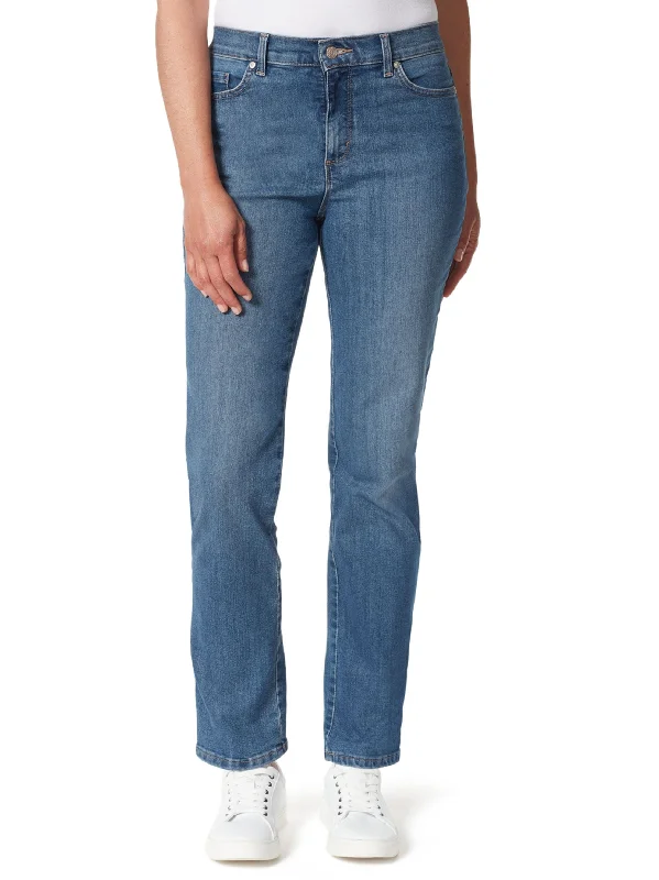Comfortable And Simple Women's Plain Jeans,Blue