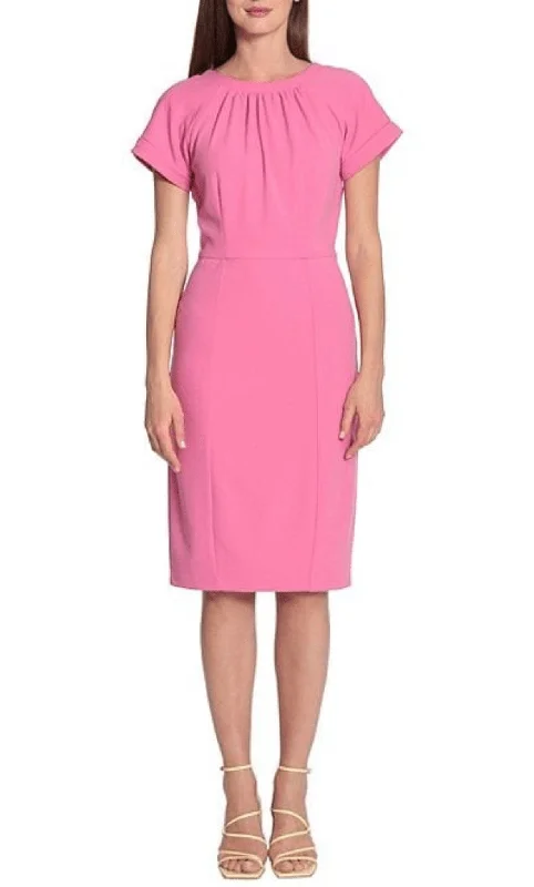 Everyday Outfits Maggy London G5309M - Shirred Jewel Neck Cocktail Dress