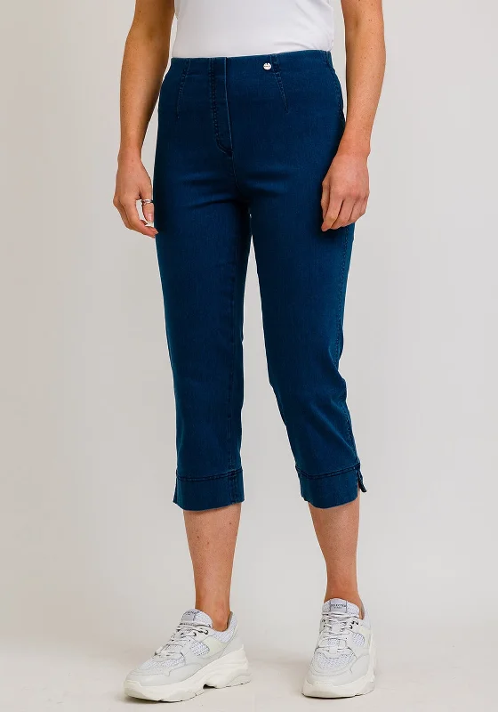 High-end Fabrics Robell Marie 07 Stretch Crop Jeans, Medium Denim