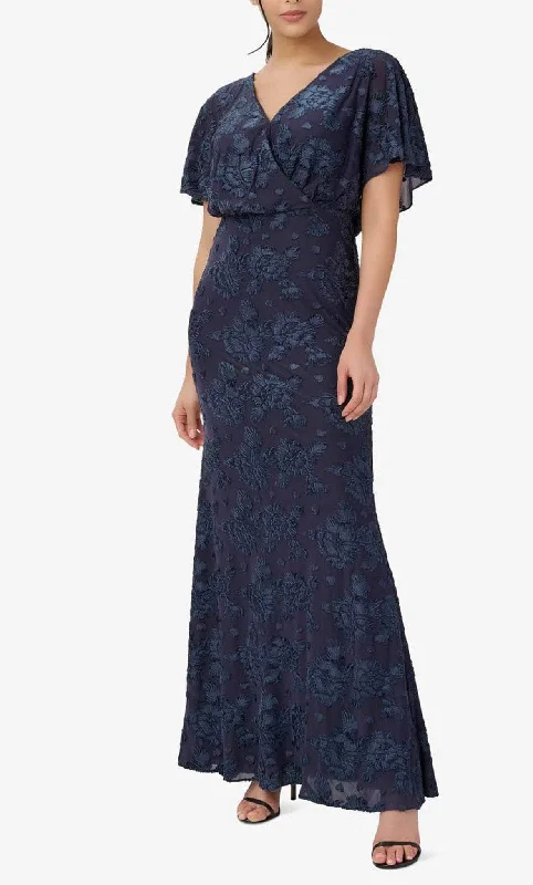 Stylish Jackets Adrianna Papell AP1E209986 - Floral Embroidered Flutter Dress