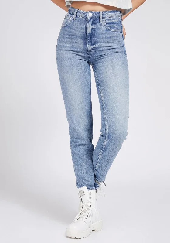 Design And Tailoring Guess Womens Start Tapered High Mom Jean, Blue