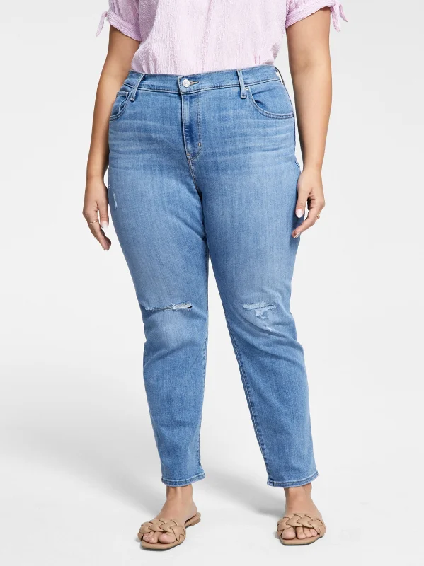 Knowledge And Elegance Women's Ripped Washed Jeans,Blue