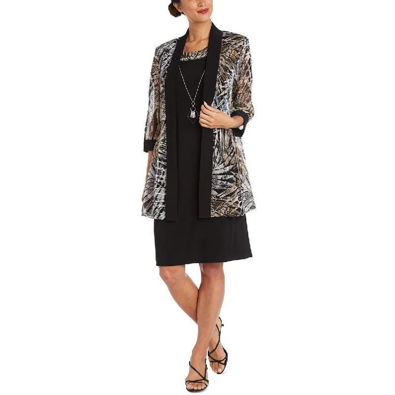 Urban Chic Womens Printed Mesh Duster Blazer