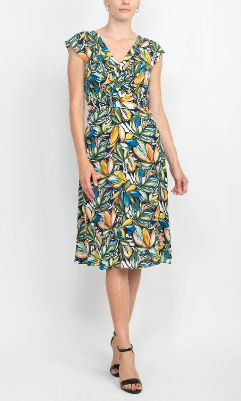 Everyday Style London Times T6233M - Ruffle Sleeve Printed Long Dress