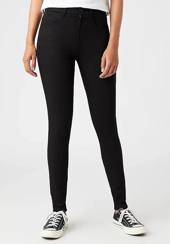 Stylish Fit Wrangler Skinny 630 High Waist Jeans, Future Black