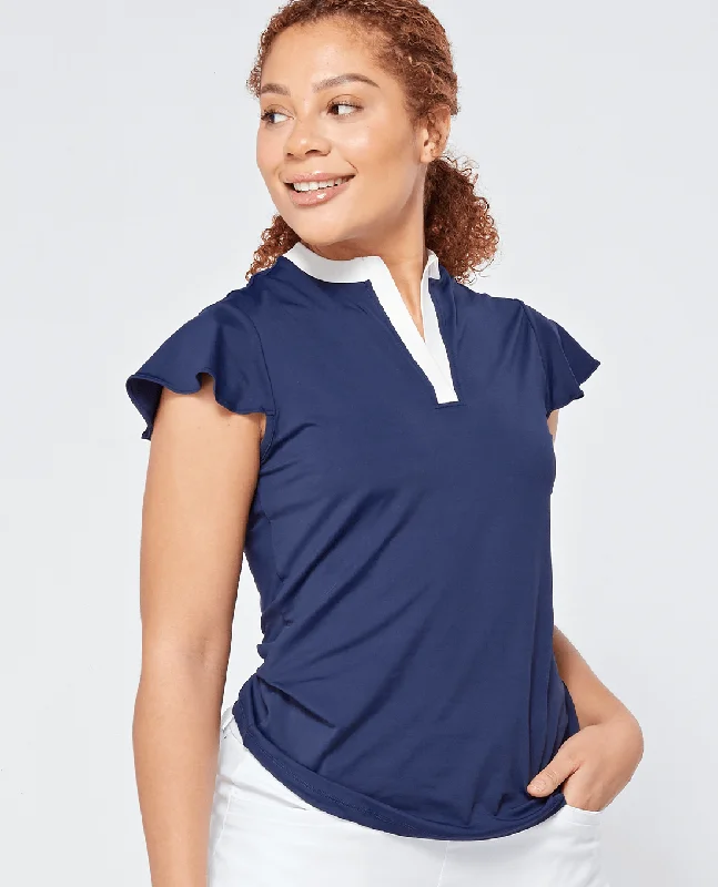 All-Day Outfits SWING OUT SISTER Louise Cap Sleeve Navy Blazer