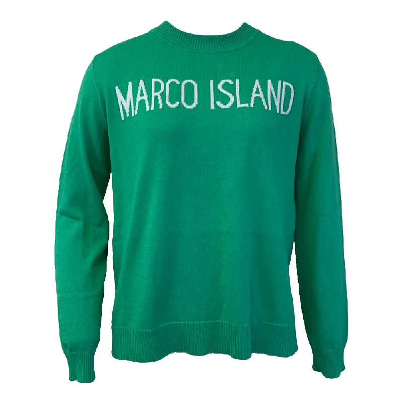 Luxury Classic Marco Island Cotton Cashmere Crew Neck Sweater - Rolling Green