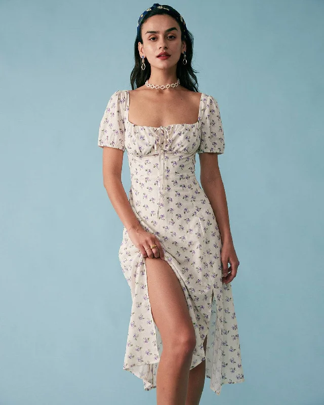 Bomber Jackets The Short Sleeve Floral Ruched Midi Dress