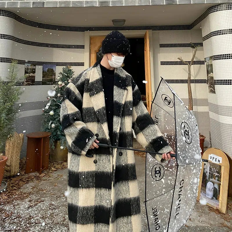 Classic Comfort Cozy Checkered Wool Coat