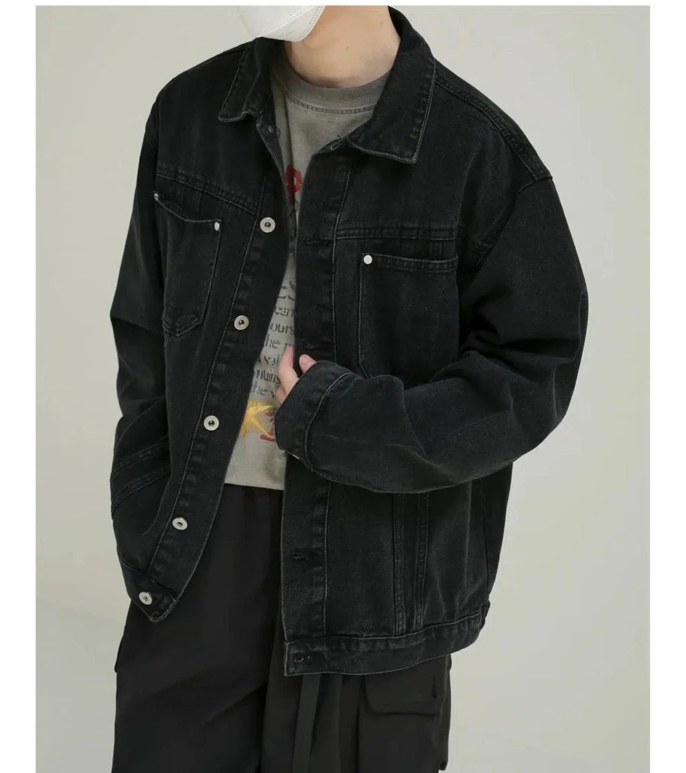 Fashionable Boots Black Denim Jacket