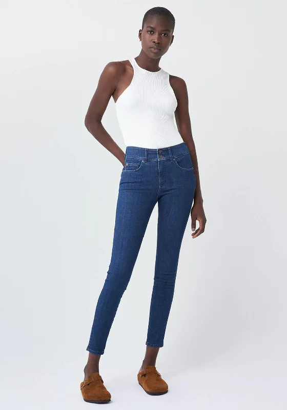 Modern Comfort Wear Salsa Push In Secret Soft Touch Skinny Jeans, Dark Blue