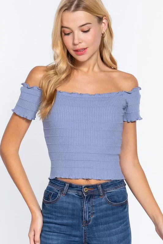 Sportswear Styles SURE THING OFF THE SHOULDER TOP