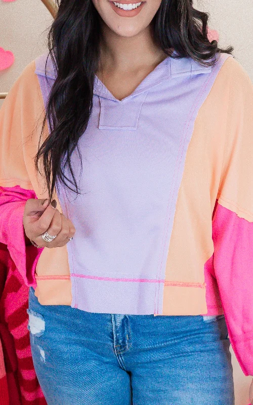 Fashionable Ease Popping that Color Long Sleeve Knit Top*