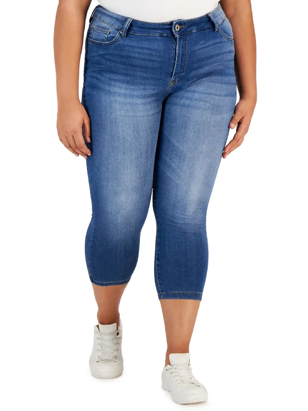 Warm Chic Outfits Women's Washed Jeans,Blue
