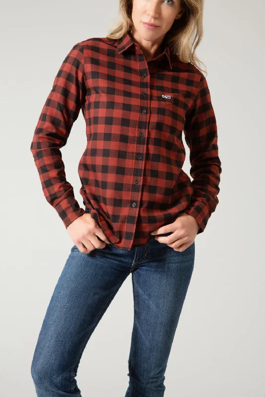 Versatile Wear Kimes Ranch Womens Garrison Dark Red Cotton Blend L/S Shirt