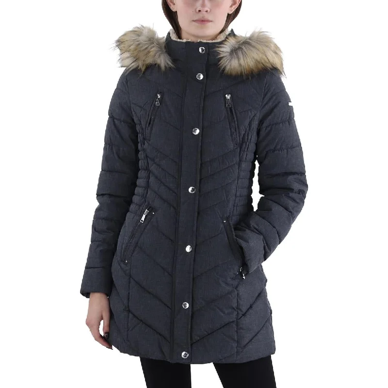 Cozy Shirts Laundry by Shelli Segal Womens Quilted Hooded Puffer Jacket