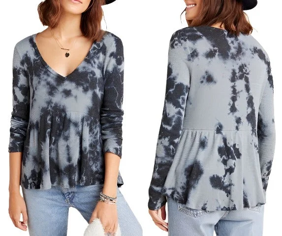 Warm Jackets TLA Tie Dye Peplum Long Sleeve